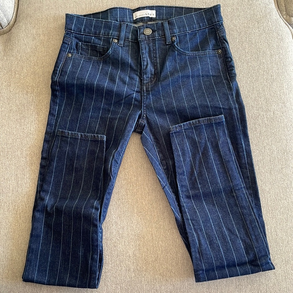 Loft Striped Skinny Jeans Size 4